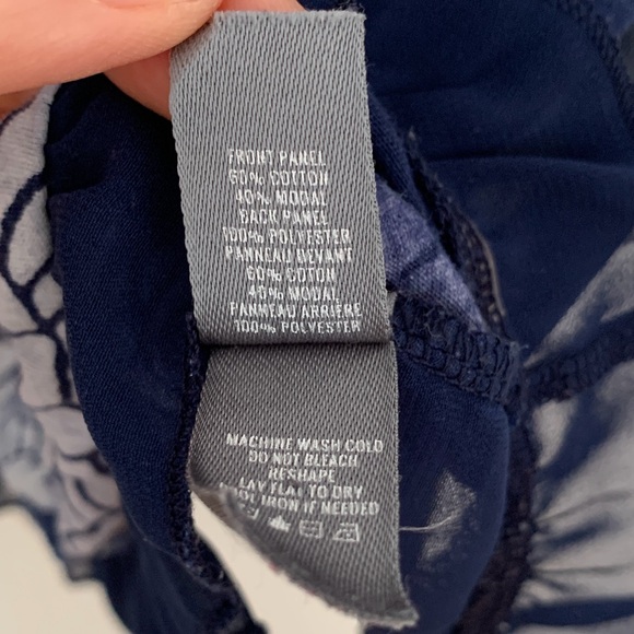 AERIE Navy Blue And Gray Frilled Cami Women’s Size Small - Picture 5 of 6